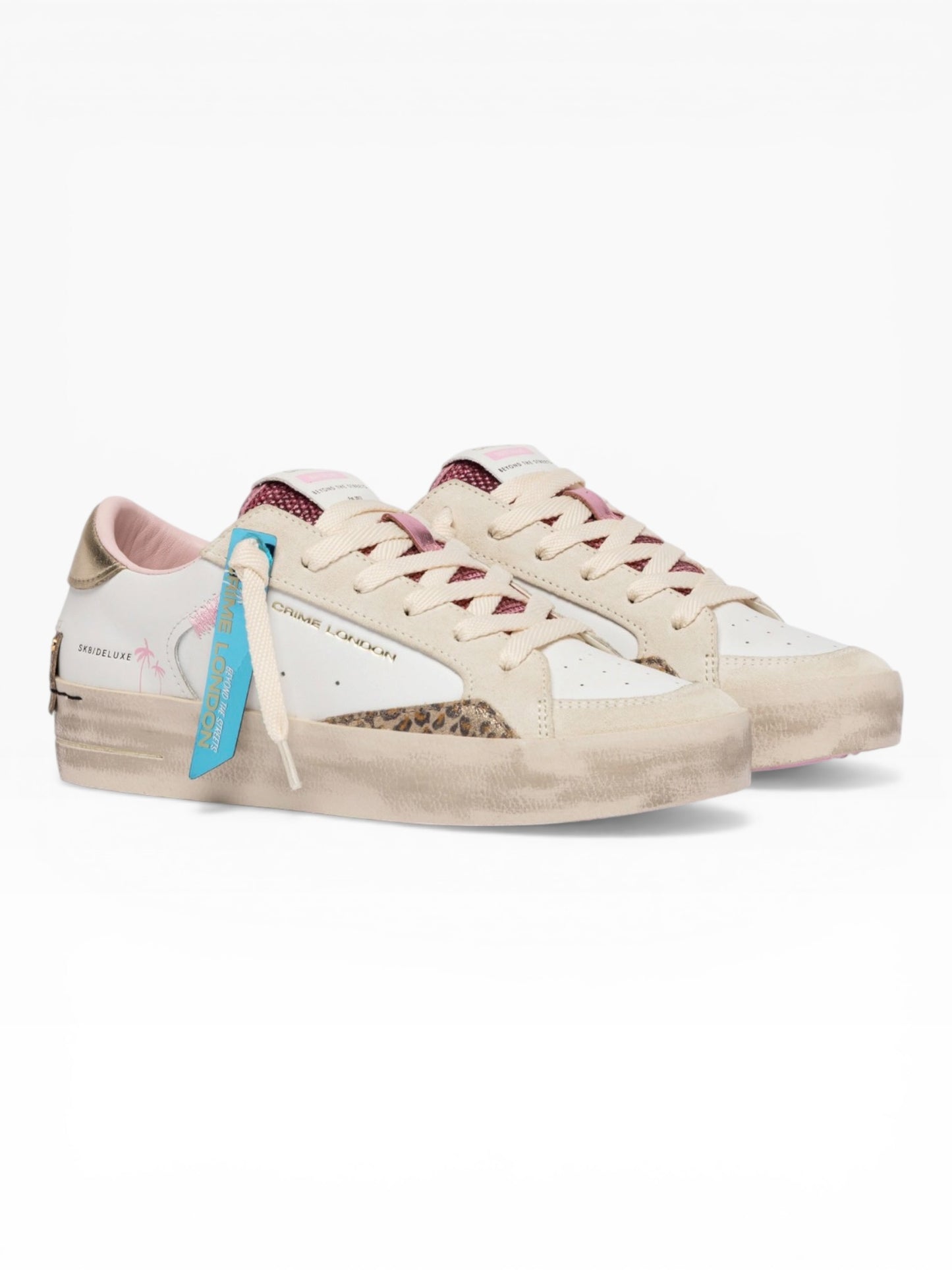 CRIME LONDON SK8 DELUXE 29103 BIANCO/ANIMALIER