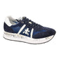 PREMIATA CONNY 7368 IN CAMOSCIO E TESSUTO BLU/ARGENTO
