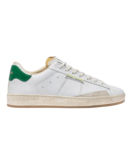 CRIME LONDON FIERCE IN PELLE BIANCA/VERDE