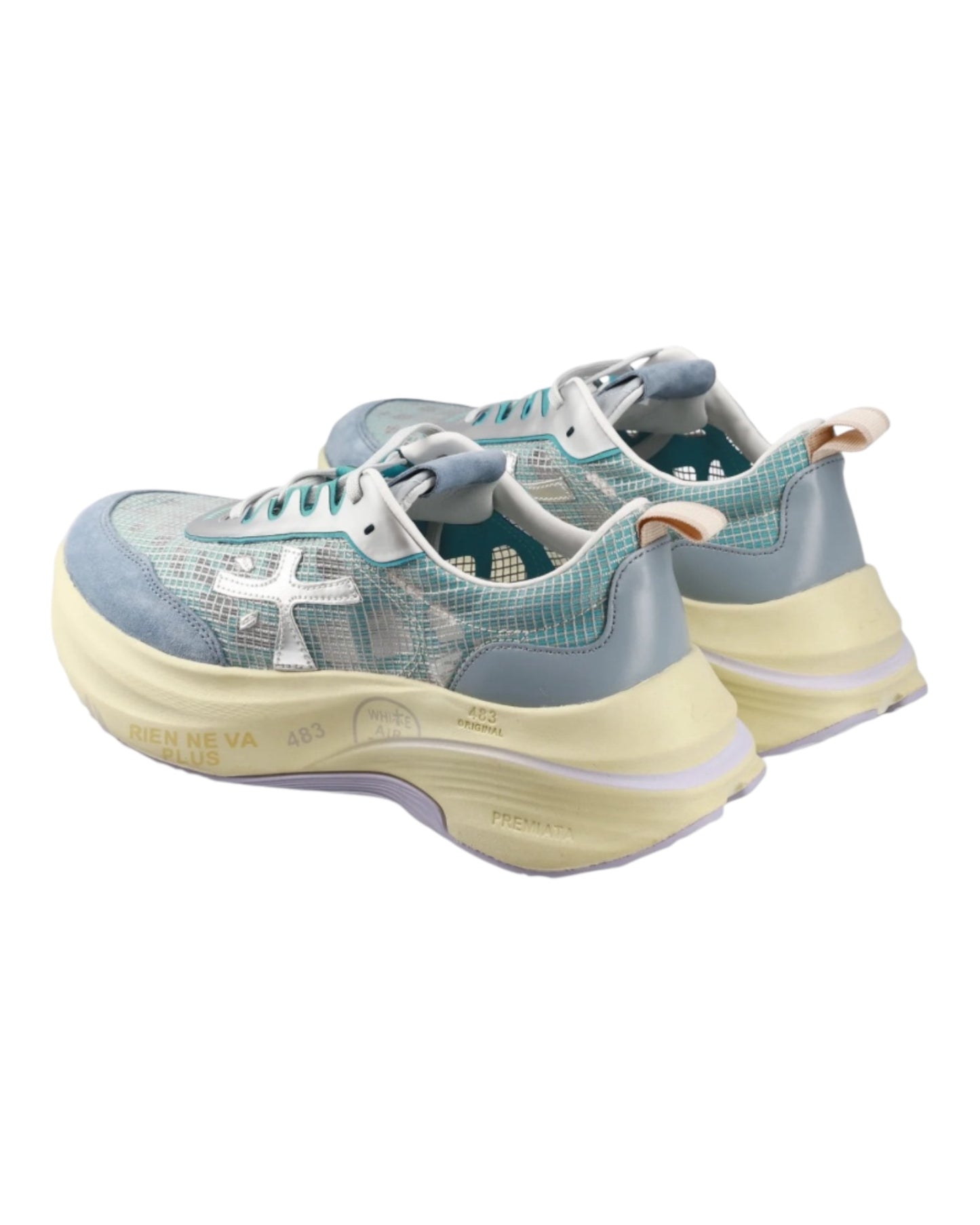 PREMIATA 7506 HILL IN CAMOSCIO E TESSUTO AZZURRO