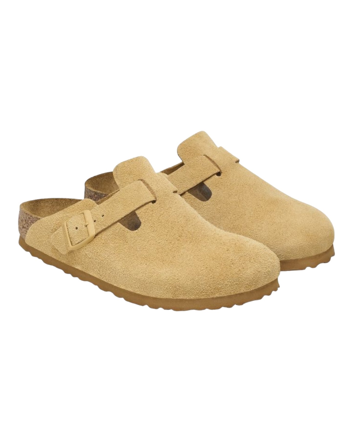 BIRKENSTOCK BOSTON SUEDE LATTE CREAM