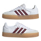 ADIDAS SAMBAE PLATFORM IN PELLE BIANCA BANDE BORDEAUX