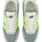 NEW BALANCE DA370 IN CAMOSCIO GRIGIO LOGO VERDE FLUO