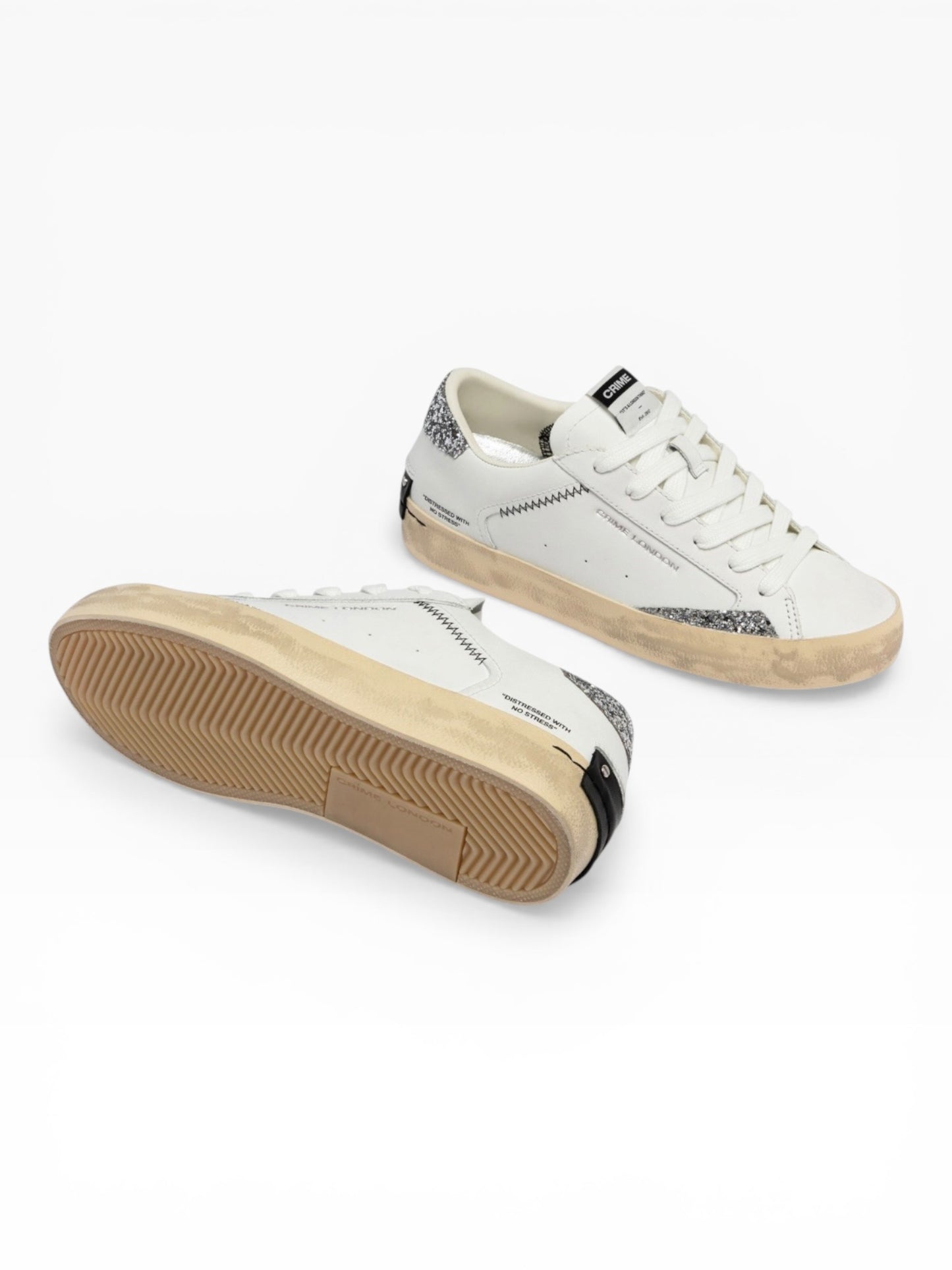 CRIME LONDON DISTRESSED 29000 BIANCO/ARGENTO