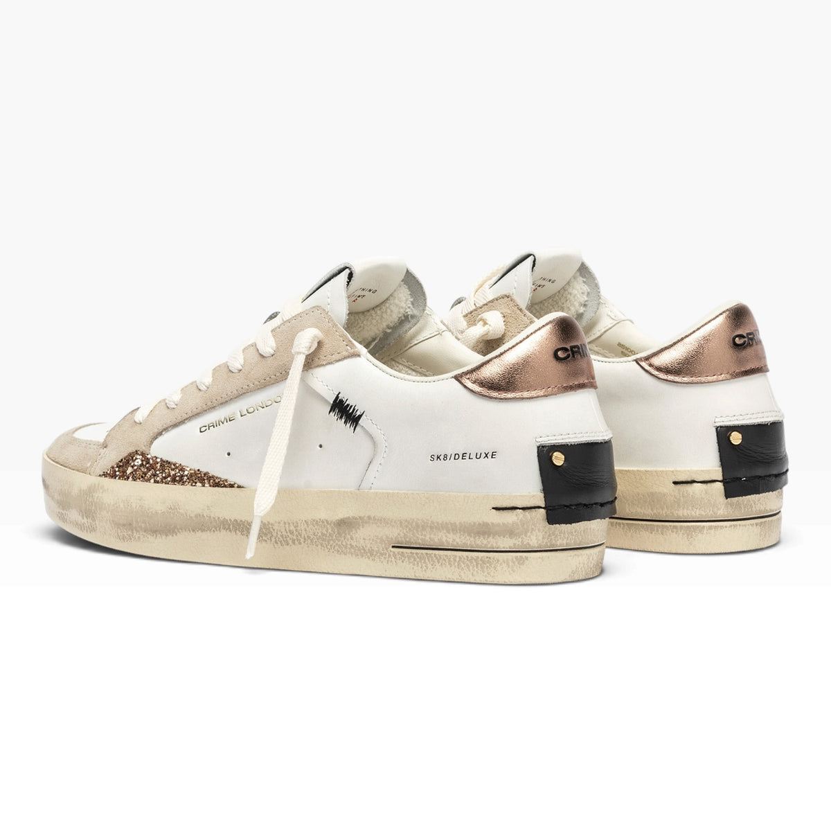 CRIME LONDON SK8 DELUXE 25100 BIANCO/ROSA