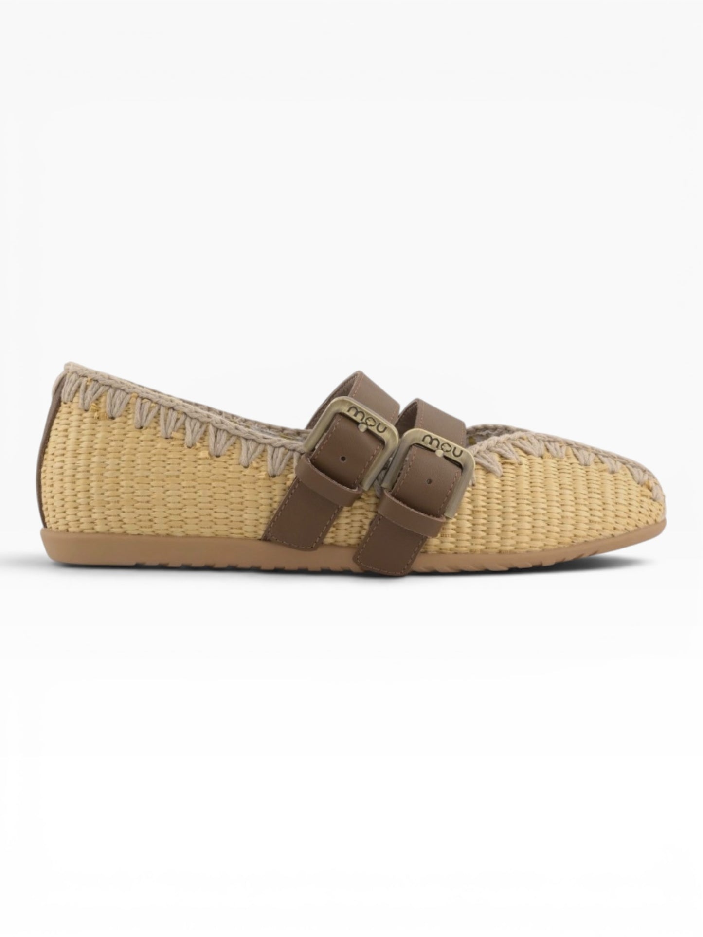 MOU BALLERINA RAFIA BEIGE MARRONE