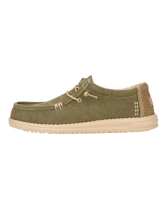 HEY DUDE WALLY WORKWEAR IN TESSUTO VERDE