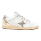AMA BRAND 4115 SUN IN PELLE BIANCA TALLONE E LOGO IN ORO