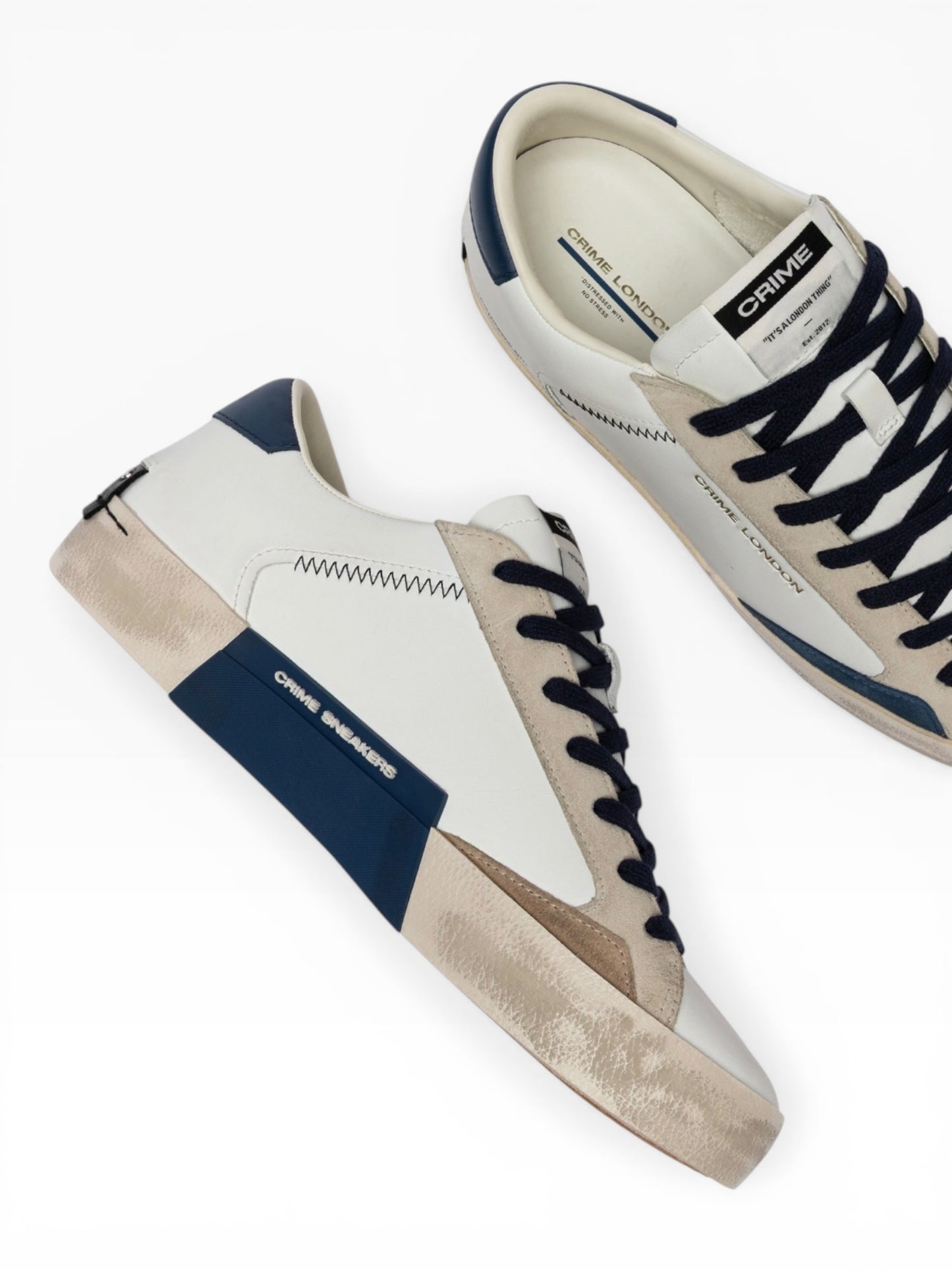 CRIME LONDON DISTRESSED 19003 BIANCO/BLU