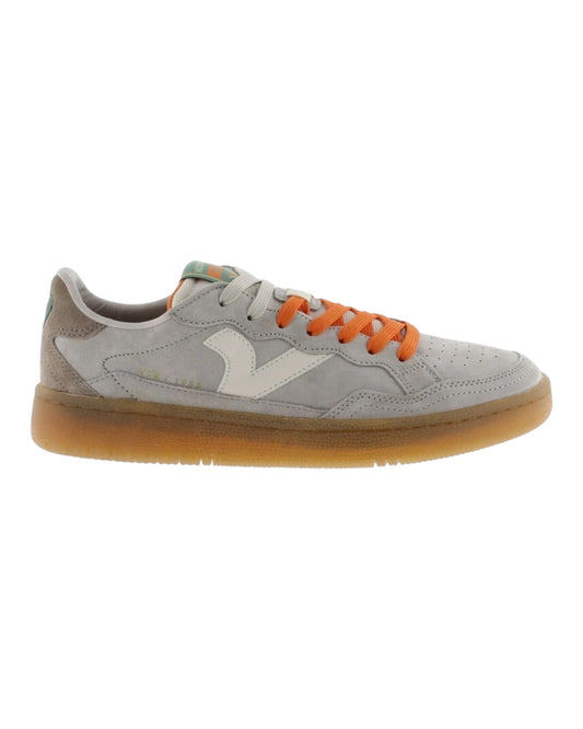 VICTORIA 806105 SNEAKERS IN CAMOSCIO GRIGIO LACCI ARANCIO