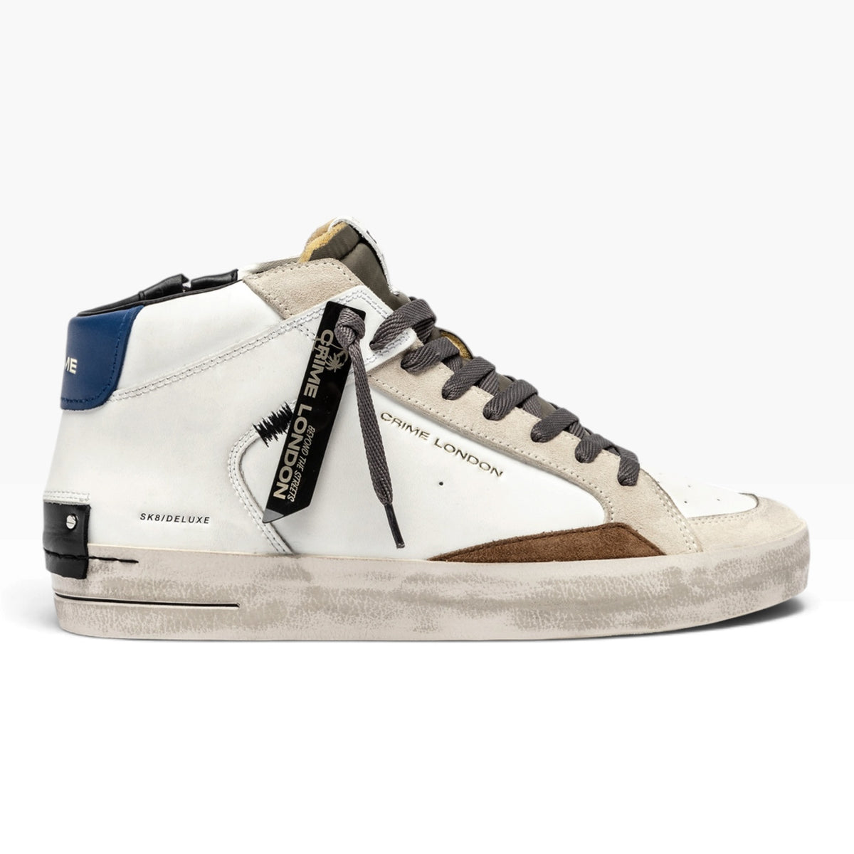 CRIME LONDON SK8 DELUXE MID 11151 BIANCO/BLU