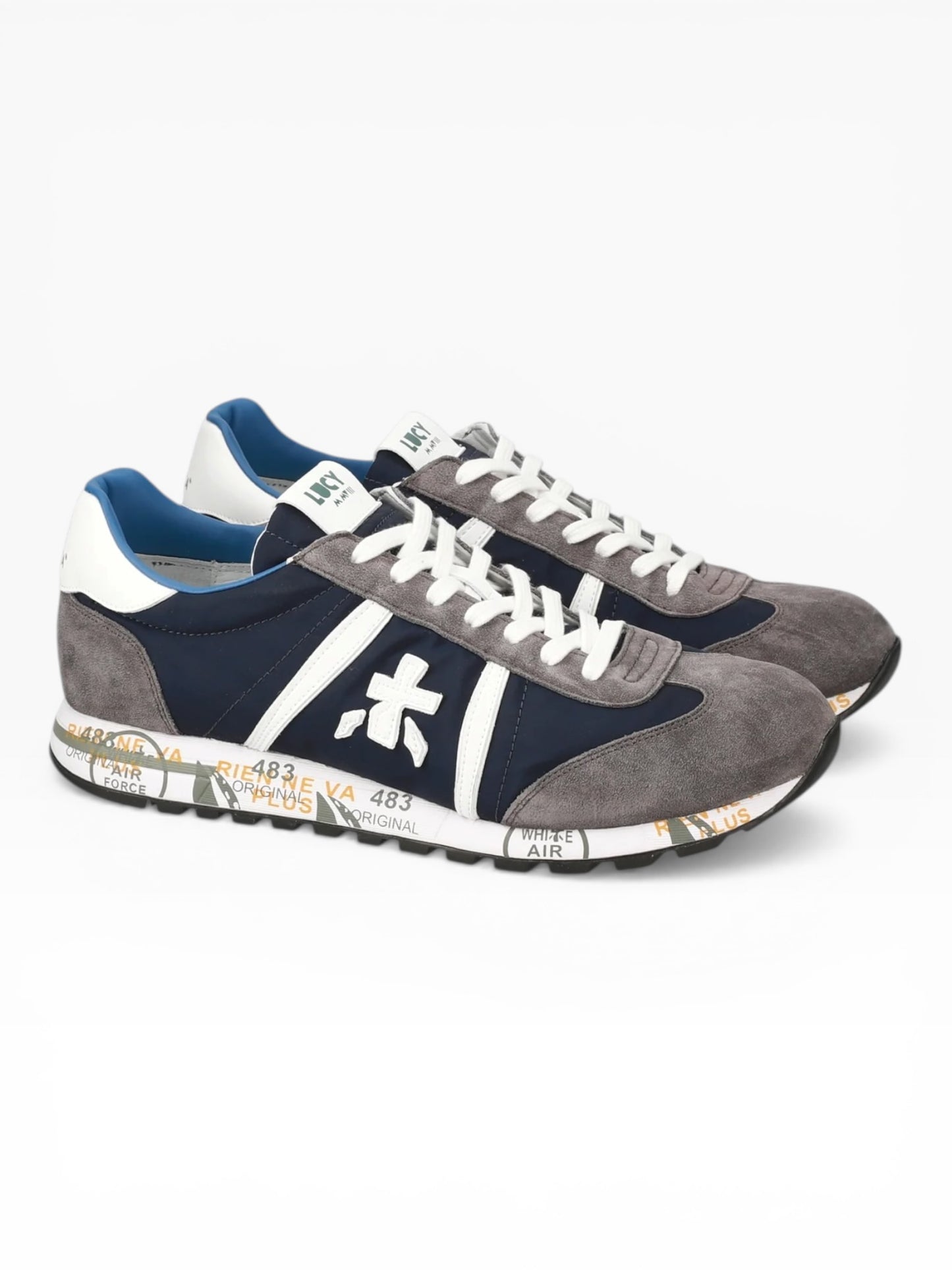 PREMIATA LUCY 7089 IN CAMOSCIO GRIGIO/BLU