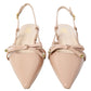 OVYE' 1073AC CHANEL A PUNTA VERNICE BEIGE CON FIOCCO