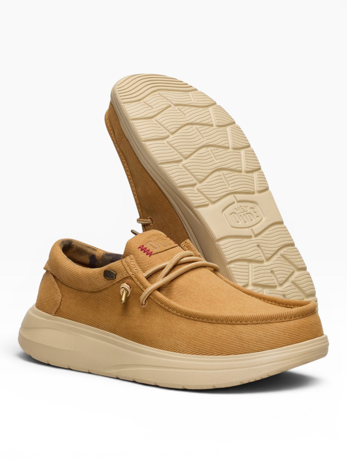 HEY DUDE WALLY COMF WORN 2LS BONE BROWN