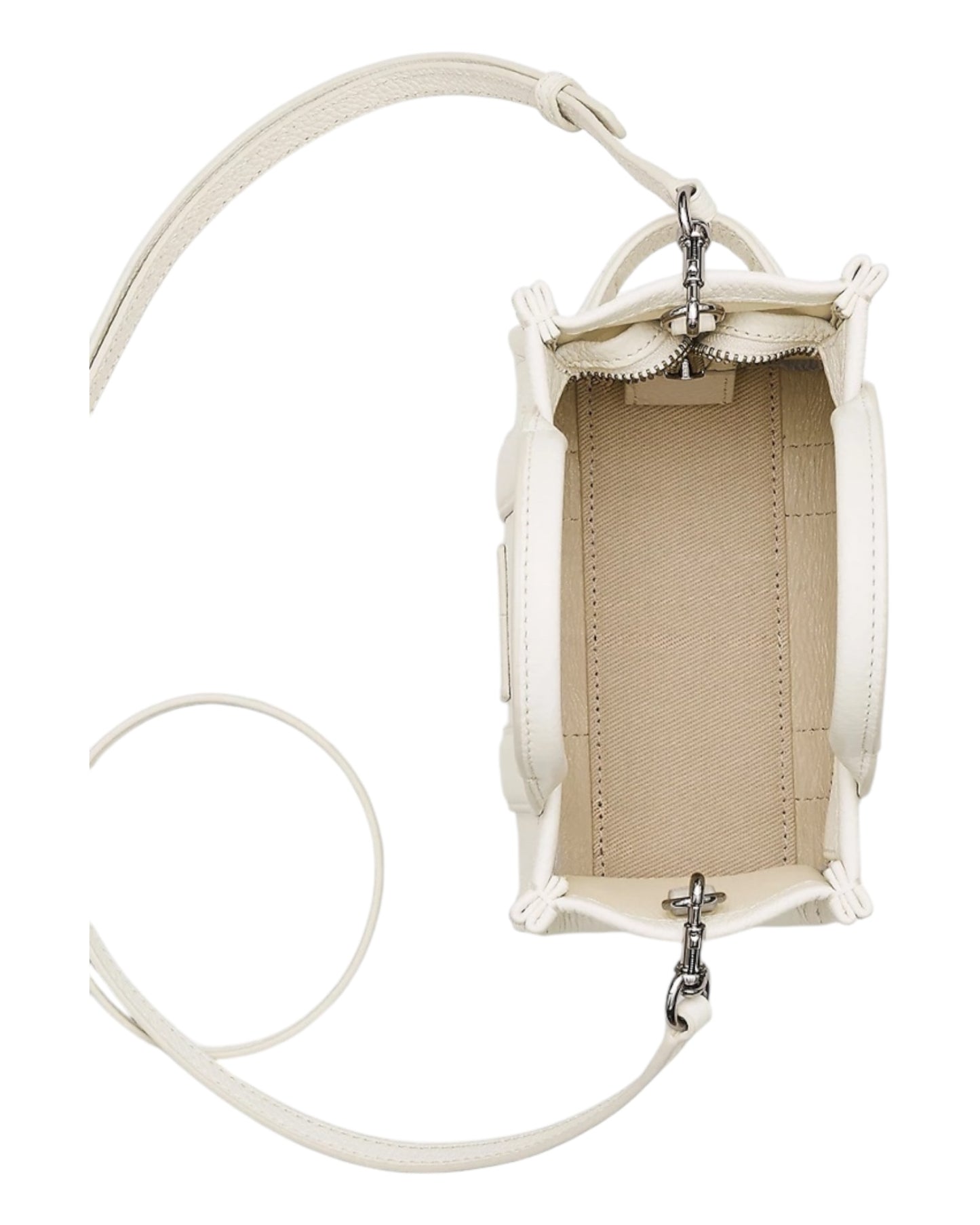 MARC JACOBS LEATHER CROSSBODY IN PELLE BIANCA