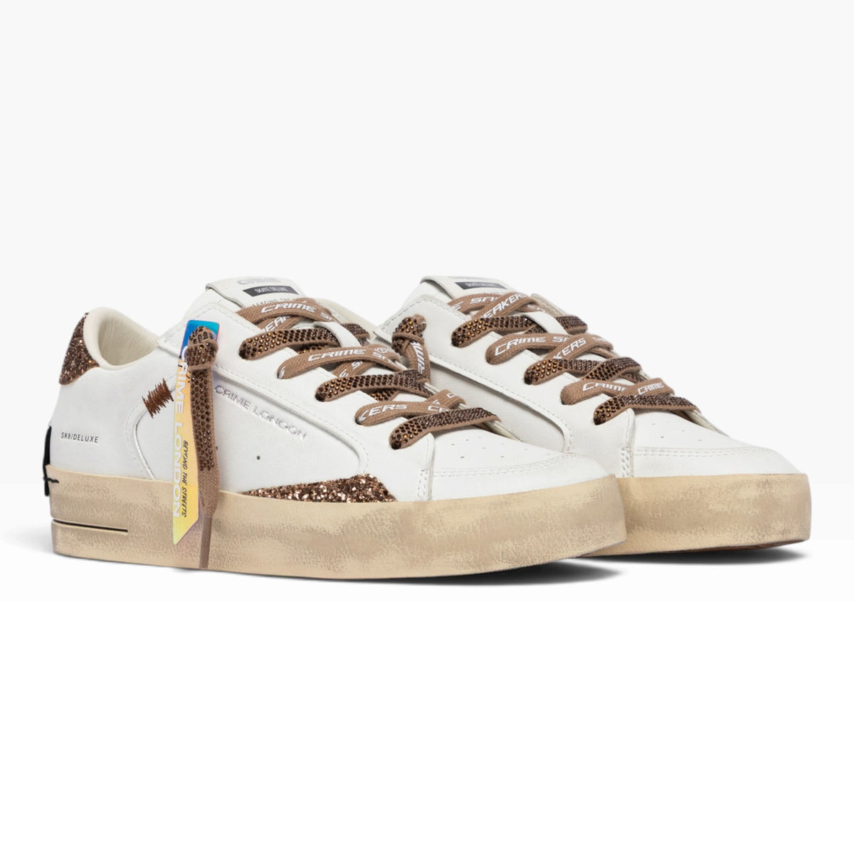 CRIME LONDON SK8 DELUXE 23104 BIANCO/ORO