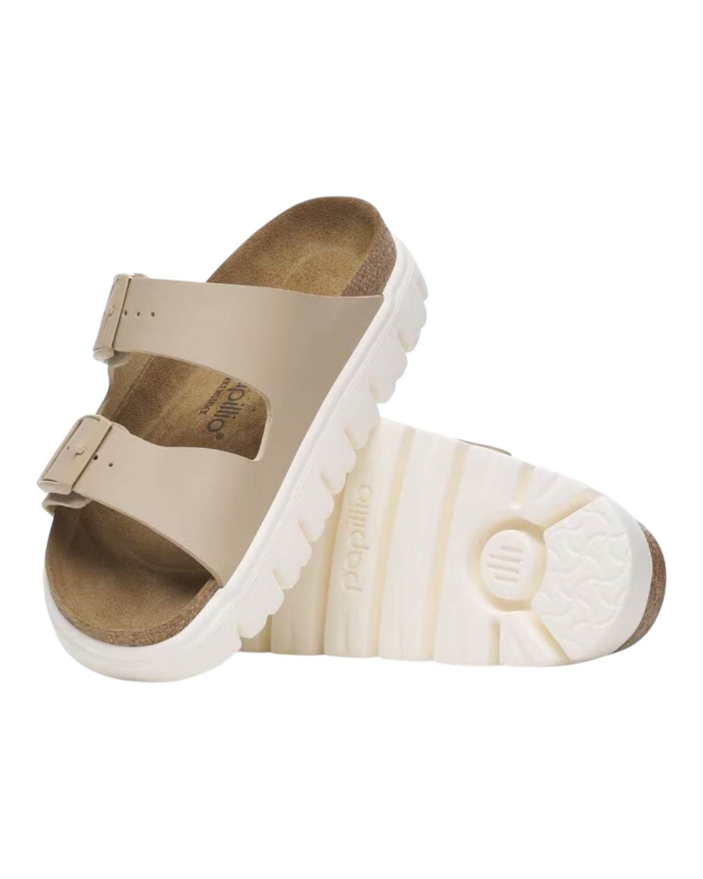 BIRKENSTOCK PAPILLO 9094102 ARIZONA PAP CHUNKY IN PELLE BEIGE SANCASTLE