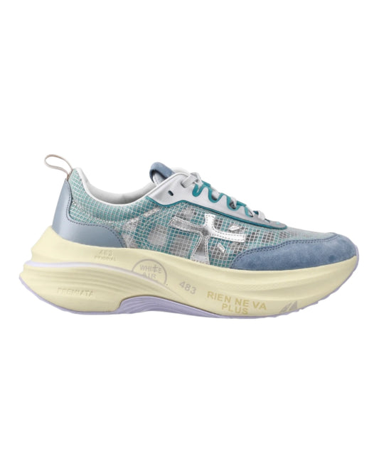 PREMIATA 7506 HILL IN CAMOSCIO E TESSUTO AZZURRO