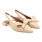 ANGEL ALARCON 010530B CHANEL BASSO A PUNTA CON FIOCCO IN PELLE LUCIDA BEIGE