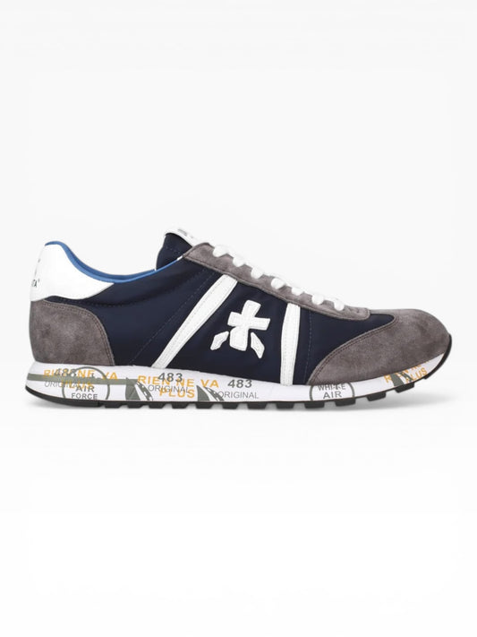 PREMIATA LUCY 7089 IN CAMOSCIO GRIGIO/BLU