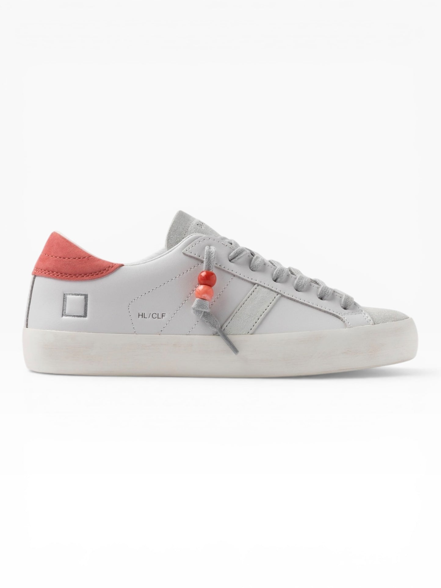 DATE HILL LOW CALF WHITE/CORAL
