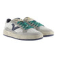 VICTORIA 806105 SNEAKERS IN PELLE BIANCA/GRIGIO/BLU LACCI VERDI