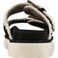 MOU SANDAL TWO BUCKLE IN SUEDE NERO BKWHI