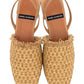 ANGEL ALARCON 002535A SCARPA BASSA PUNTA QUADRA IN RAFFIA BEIGE