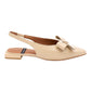 ANGEL ALARCON 010530B CHANEL BASSO A PUNTA CON FIOCCO IN PELLE LUCIDA BEIGE