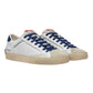 CRIME LONDON DISTRESSED IN PELLE BIANCA/BLU