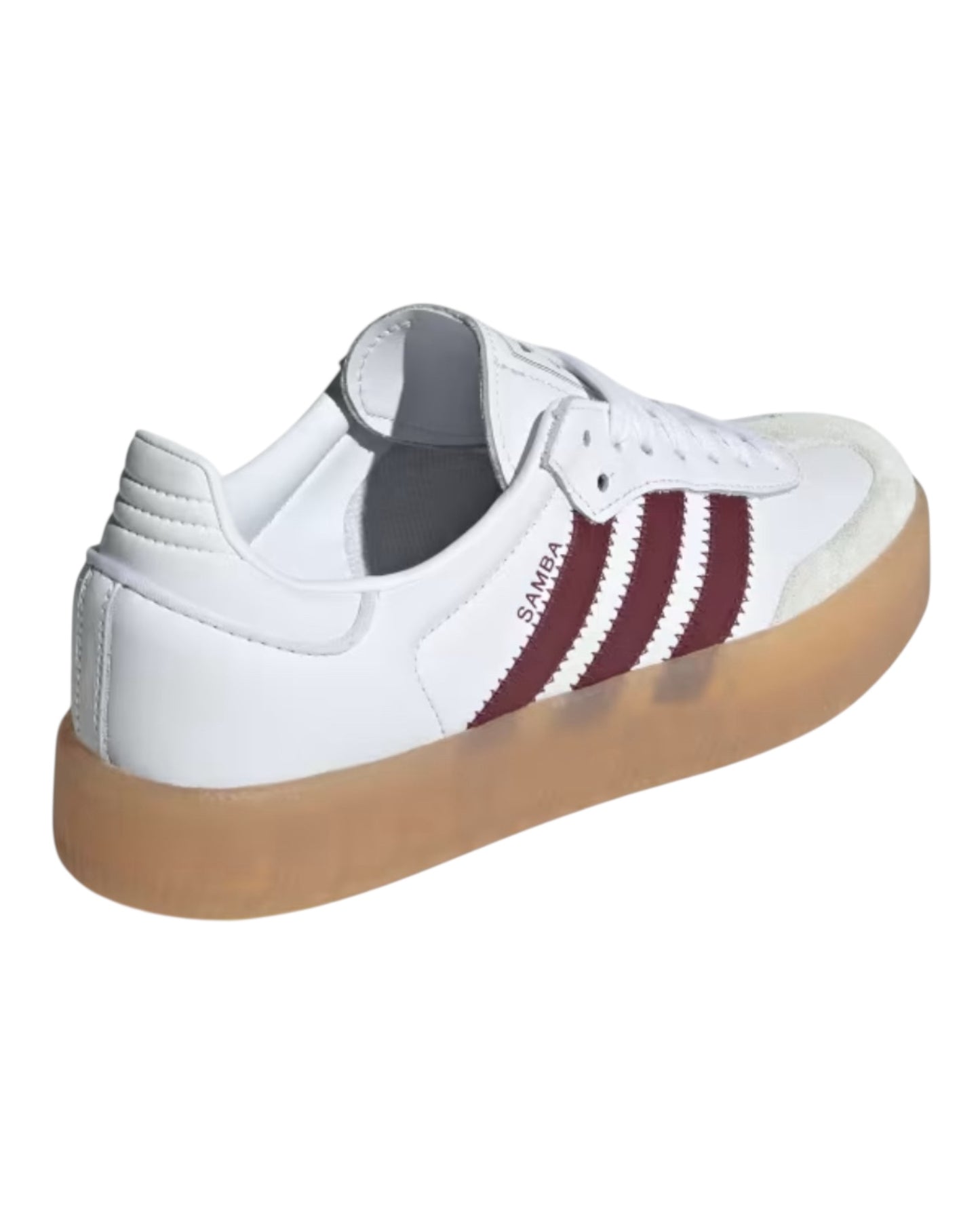 ADIDAS SAMBAE PLATFORM IN PELLE BIANCA BANDE BORDEAUX