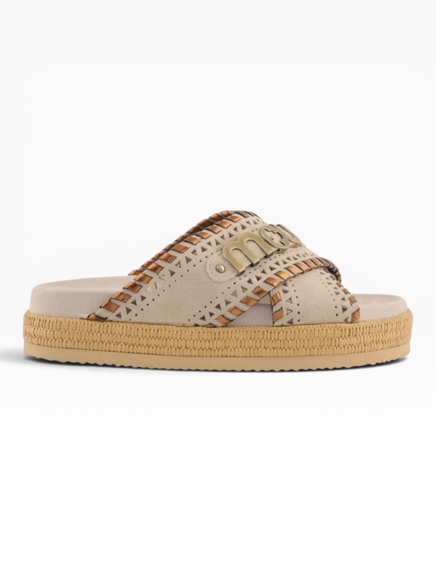 MOU CRISS CROSS STITCH BEIGE/ORO