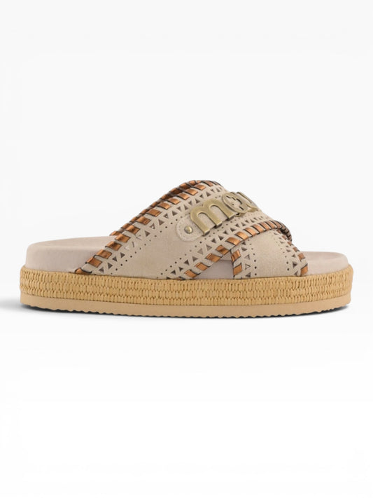 MOU CRISS CROSS STITCH BEIGE/ORO