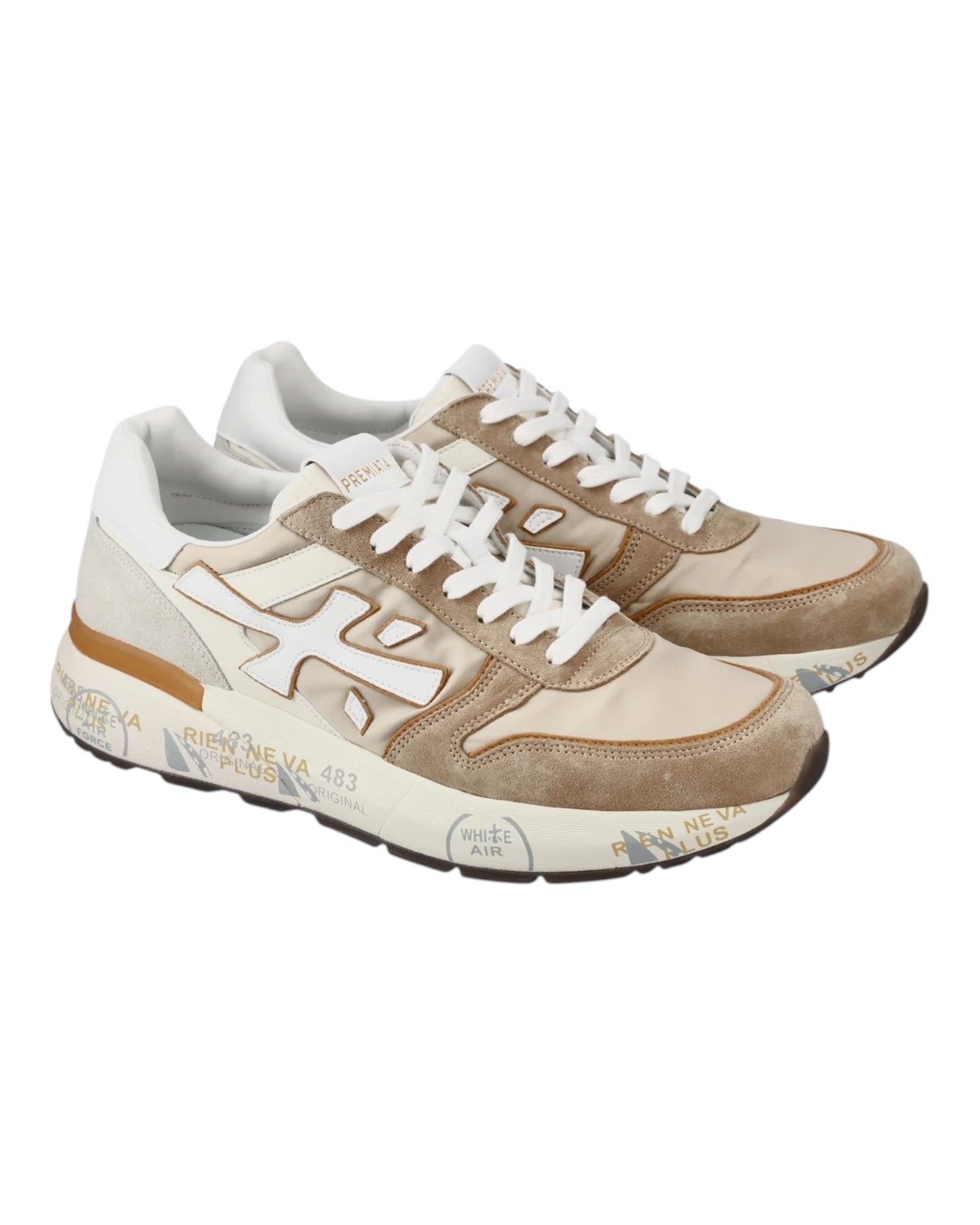 PREMIATA MICK 7213 IN CAMOSCIO BEIGE/BIANCA