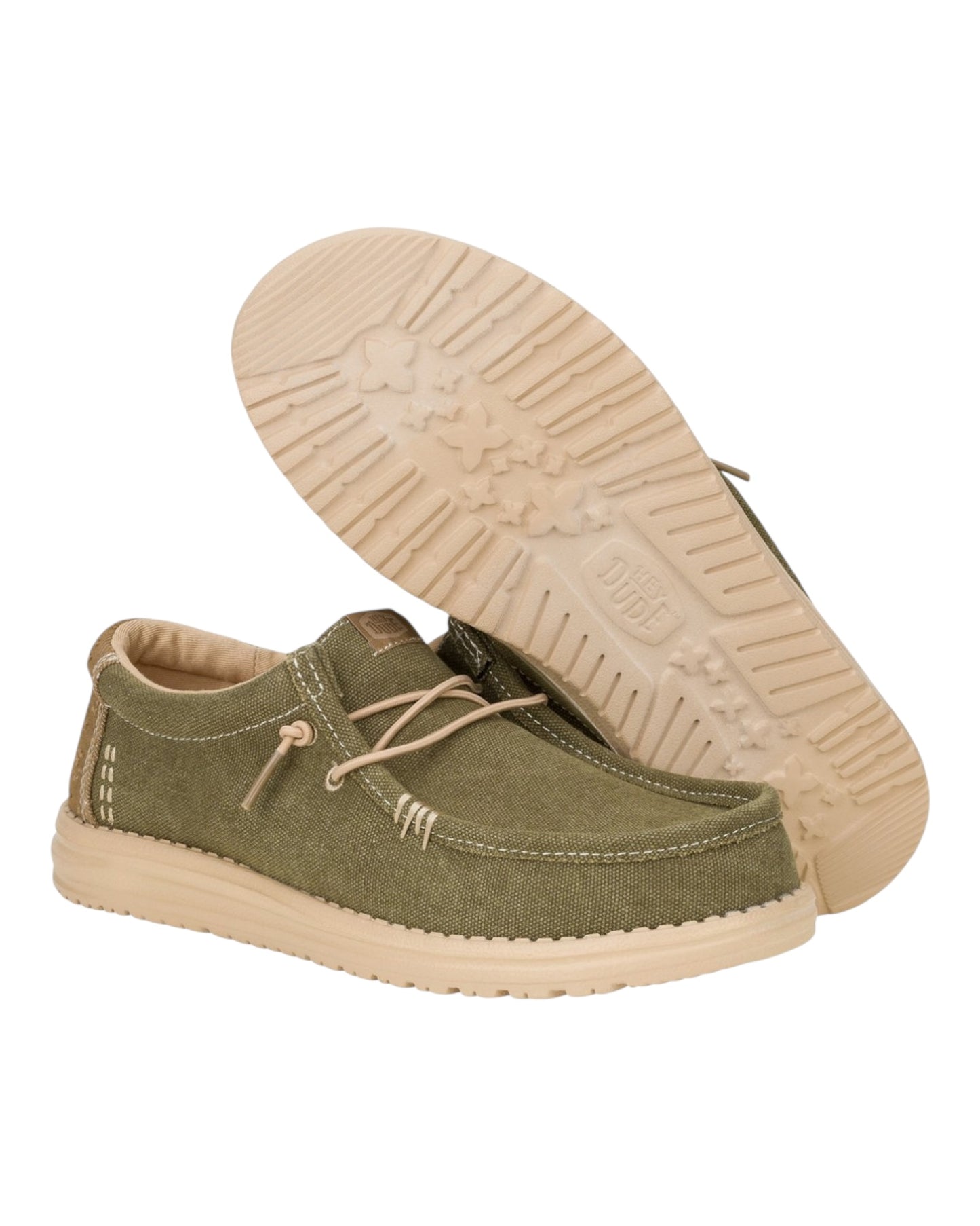 HEY DUDE WALLY WORKWEAR IN TESSUTO VERDE