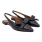 ANGEL ALARCON 010530B CHANEL BASSO A PUNTA CON FIOCCO IN PELLE LUCIDA NERA