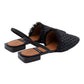 ANGEL ALARCON 002535A SCARPA BASSA PUNTA QUADRA IN RAFFIA NERA