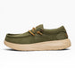 HEY DUDE WALLY COMF WORN 3BN BURN UT OLIVE