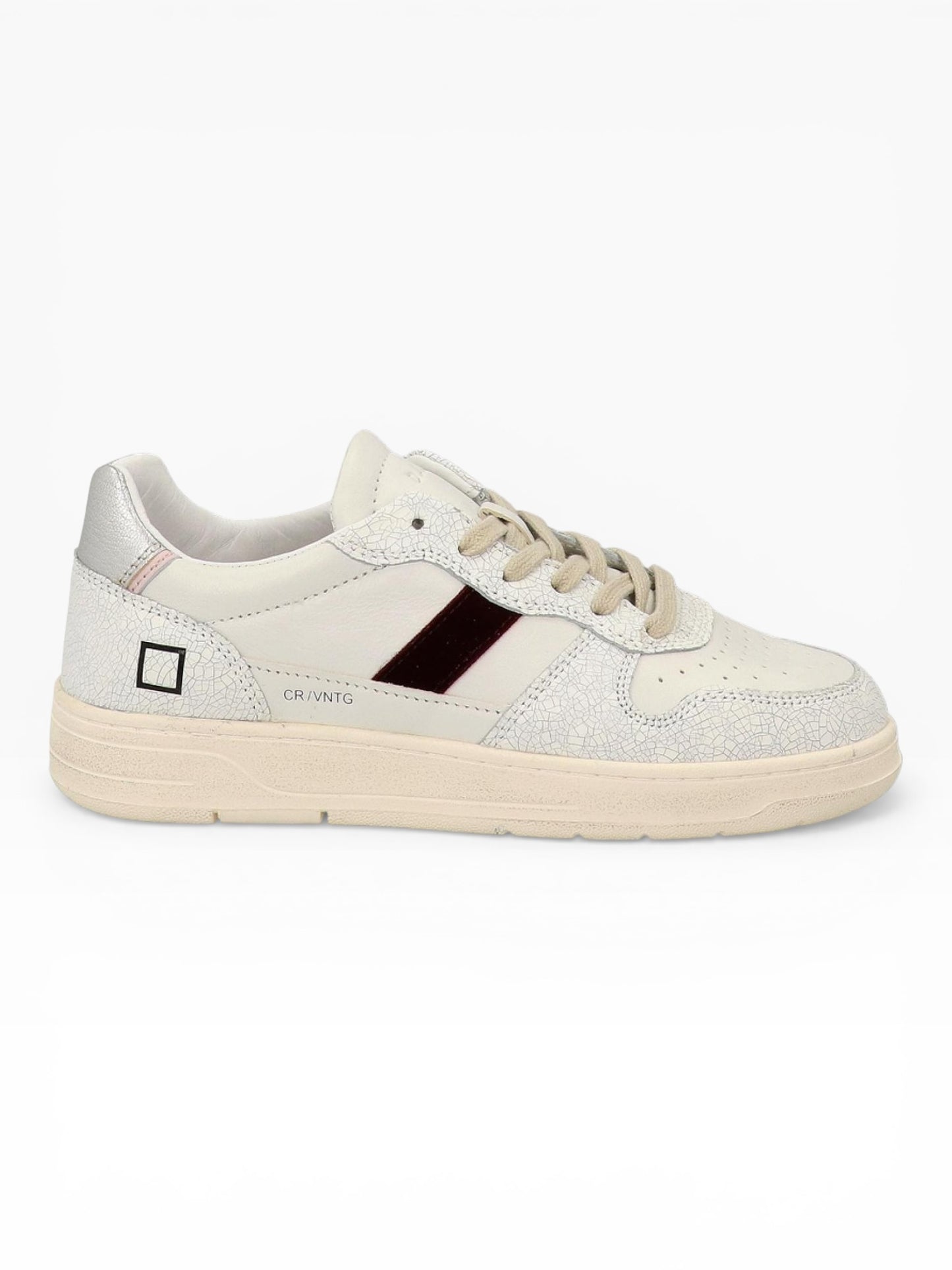 DATE COURT 2.0 VINTAGE CALF WHITE/ BORDEAUX