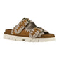 MOU SANDAL TWO BUCKLE IN SUEDE COG MARRONE