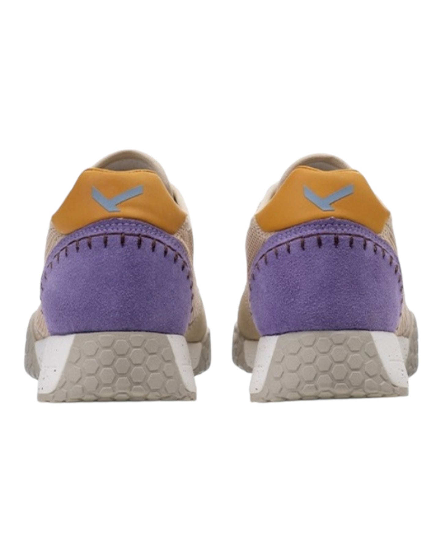 KEH-NOO 9757 SNEAKERS IN CAMOSCIO E RETE BEIGE/VIOLA/ARANCIO