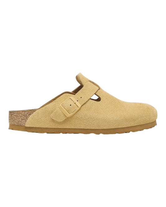BIRKENSTOCK BOSTON SUEDE LATTE CREAM