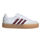 ADIDAS SAMBAE PLATFORM IN PELLE BIANCA BANDE BORDEAUX