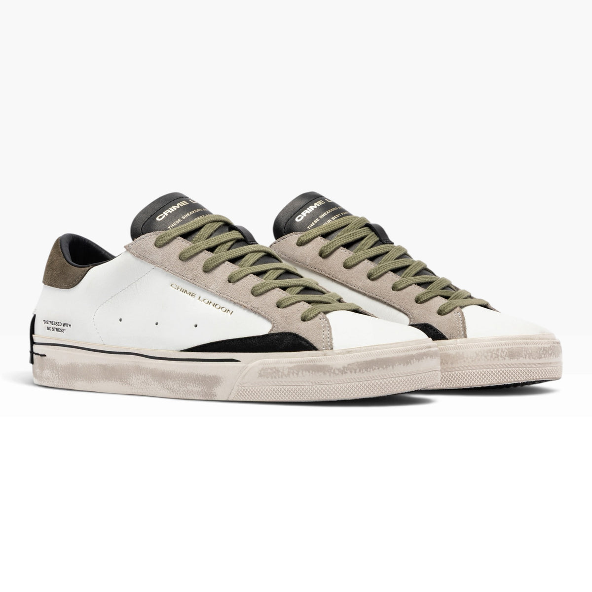 CRIME LONDON DISTRESSED 2.0 10054 BIANCO/VERDE