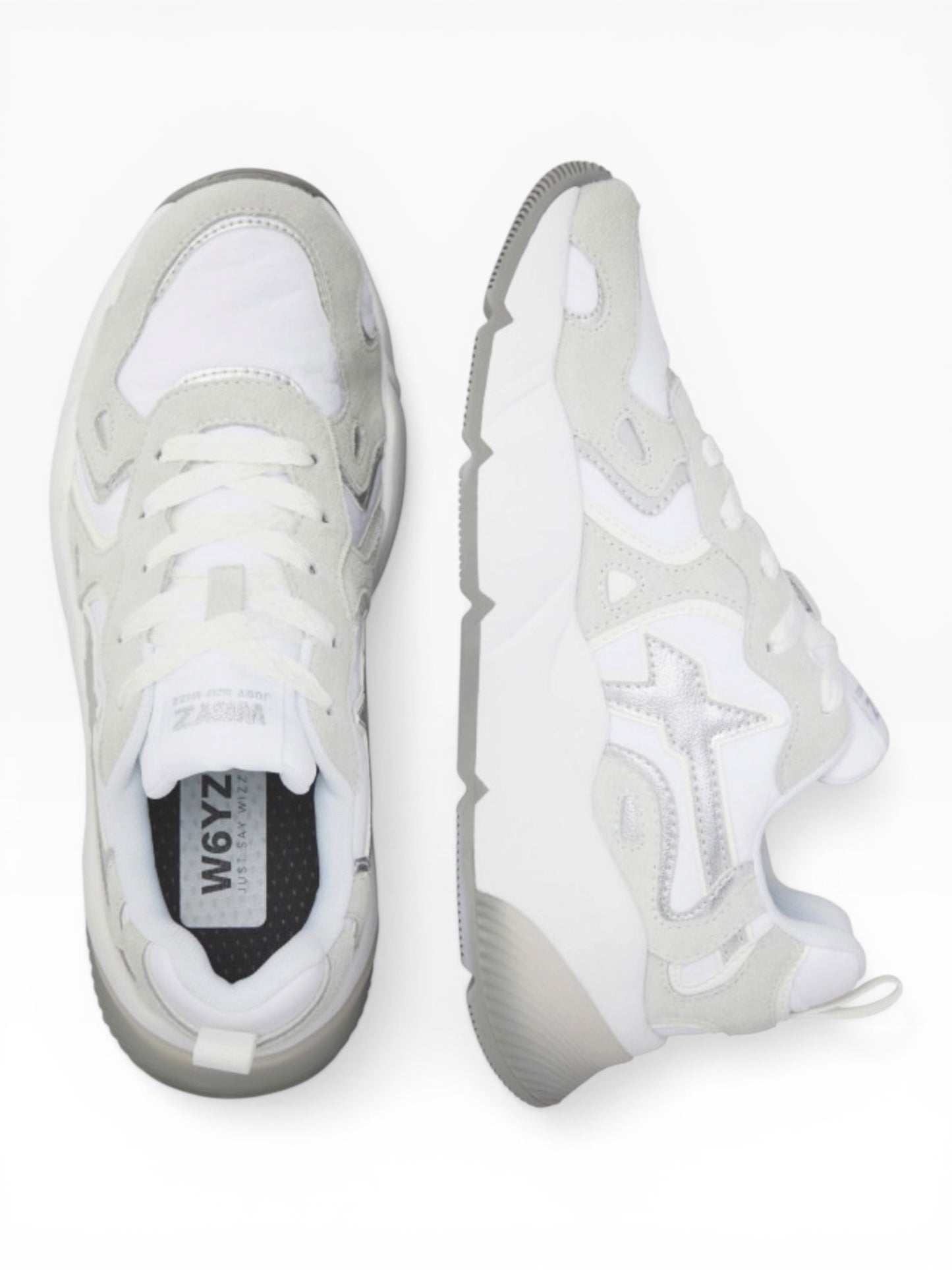 W6YZ SARAH SUEDE 1N77 BIANCO/ARGENTO