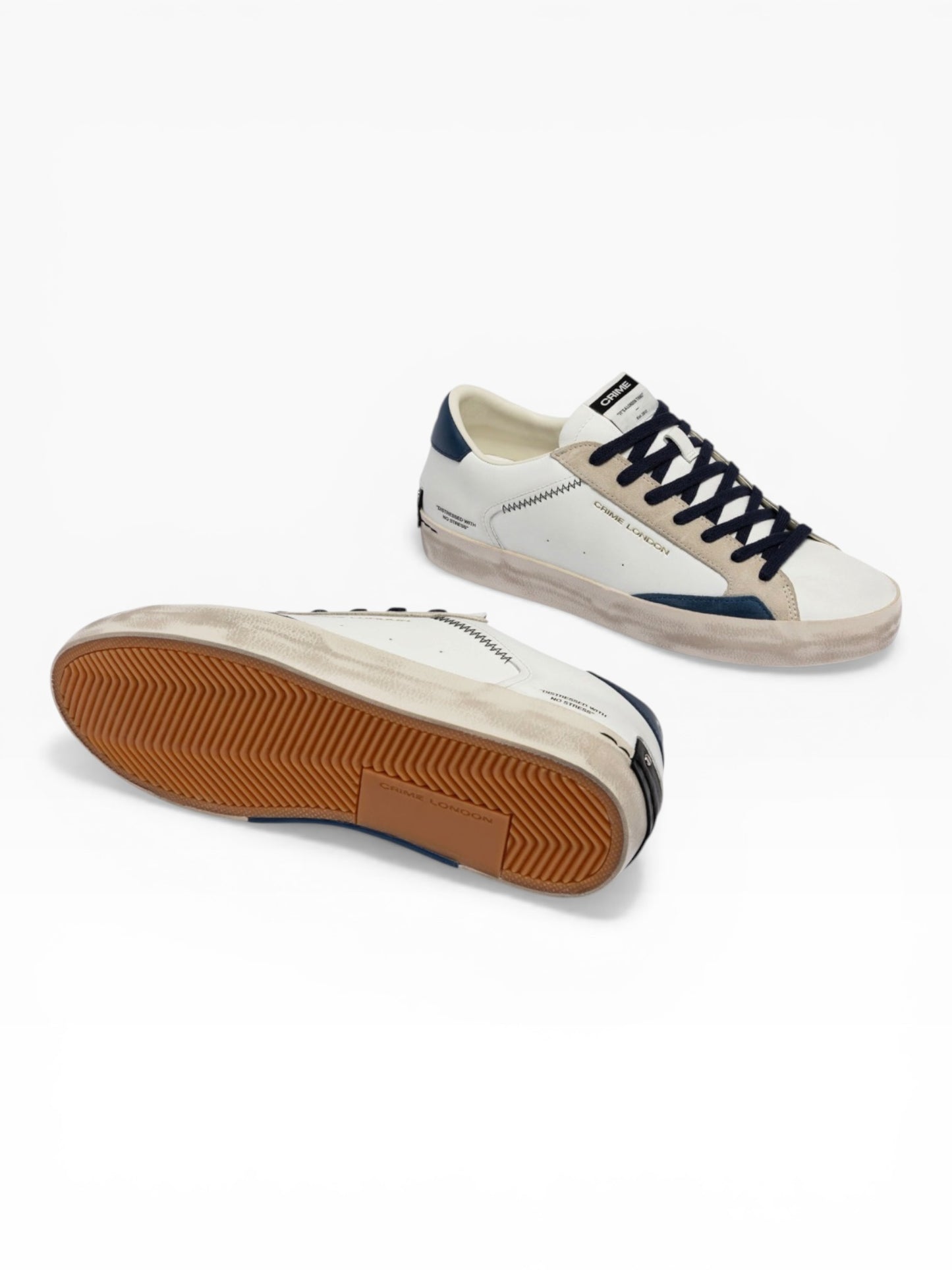 CRIME LONDON DISTRESSED 19003 BIANCO/BLU