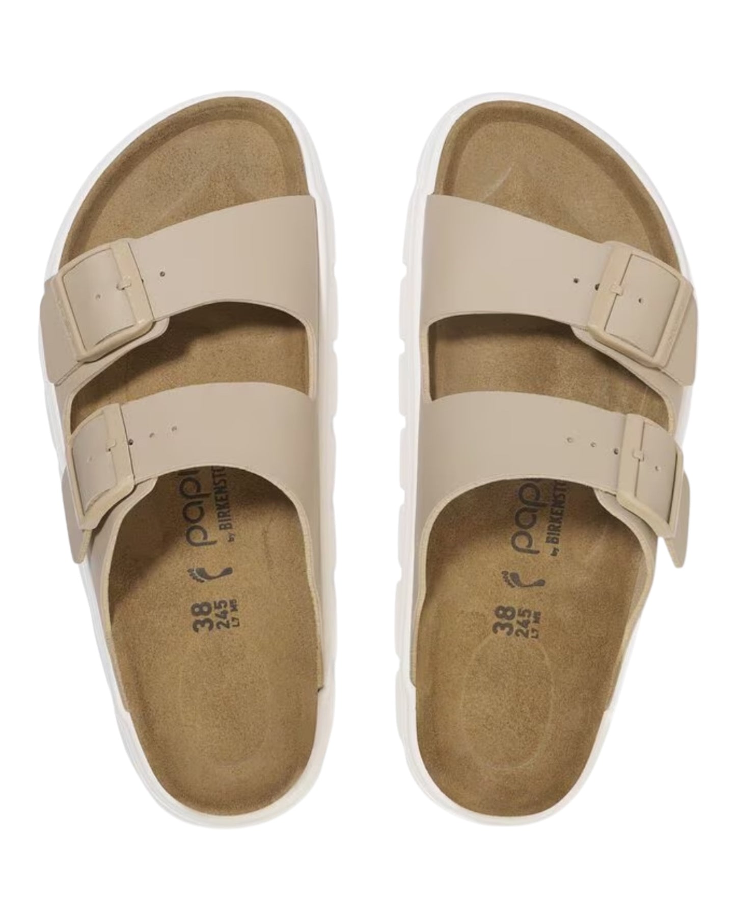 BIRKENSTOCK PAPILLO 9094102 ARIZONA PAP CHUNKY IN PELLE BEIGE SANCASTLE