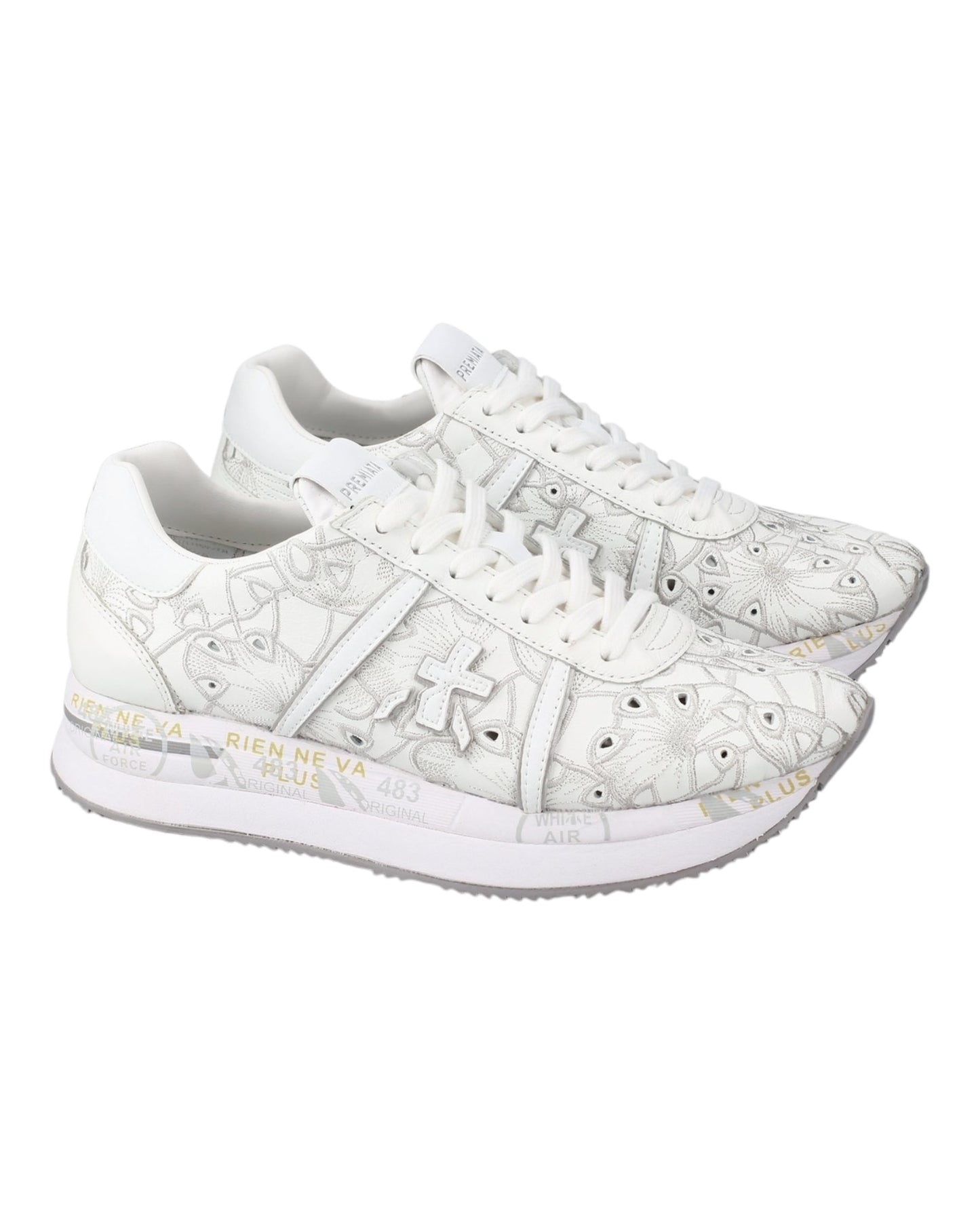 PREMIATA 7364 CONNY PELLE FORATA BIANCA