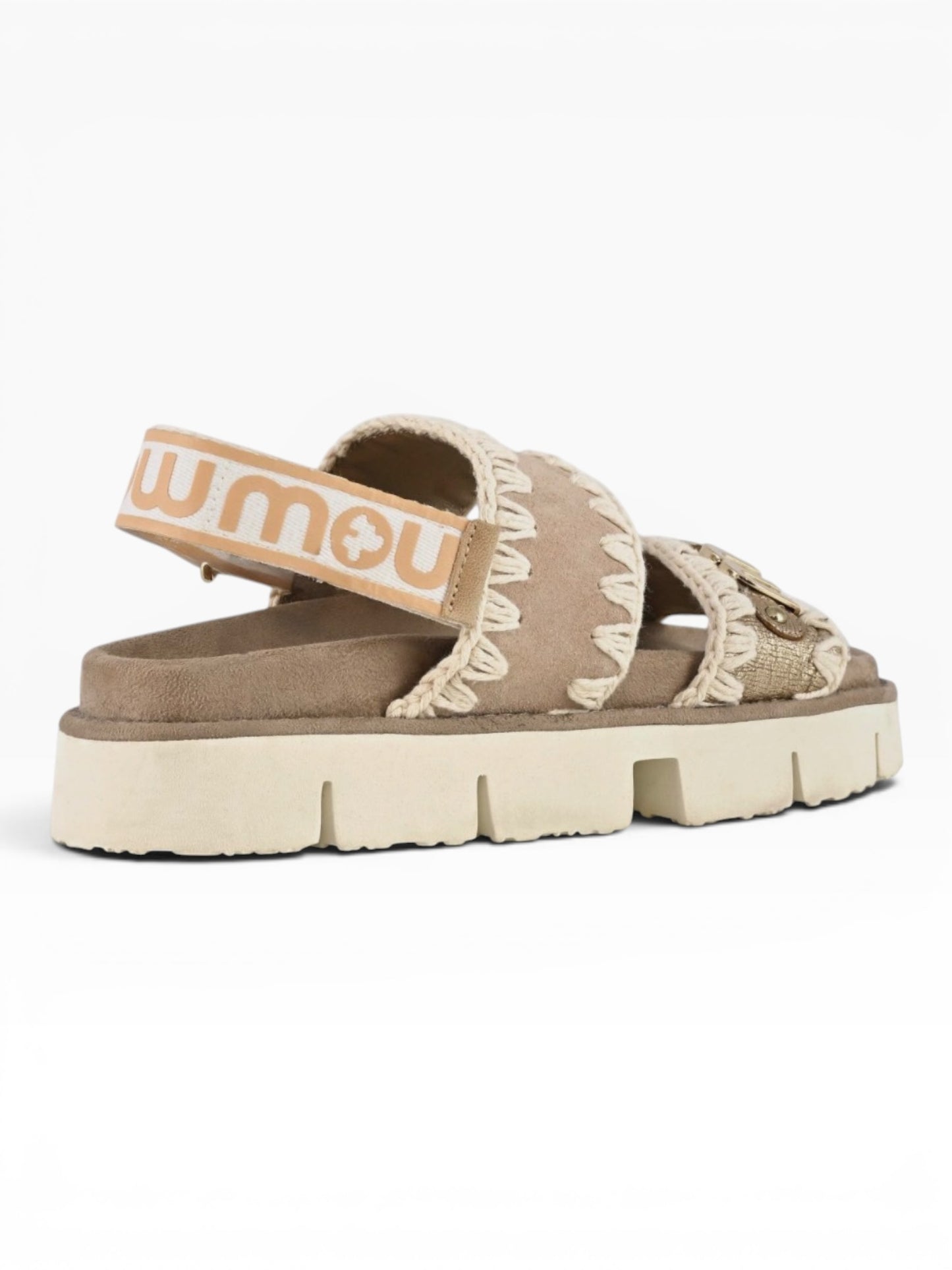 MOU BIO SANDAL LOGO BEIGE/ ORO