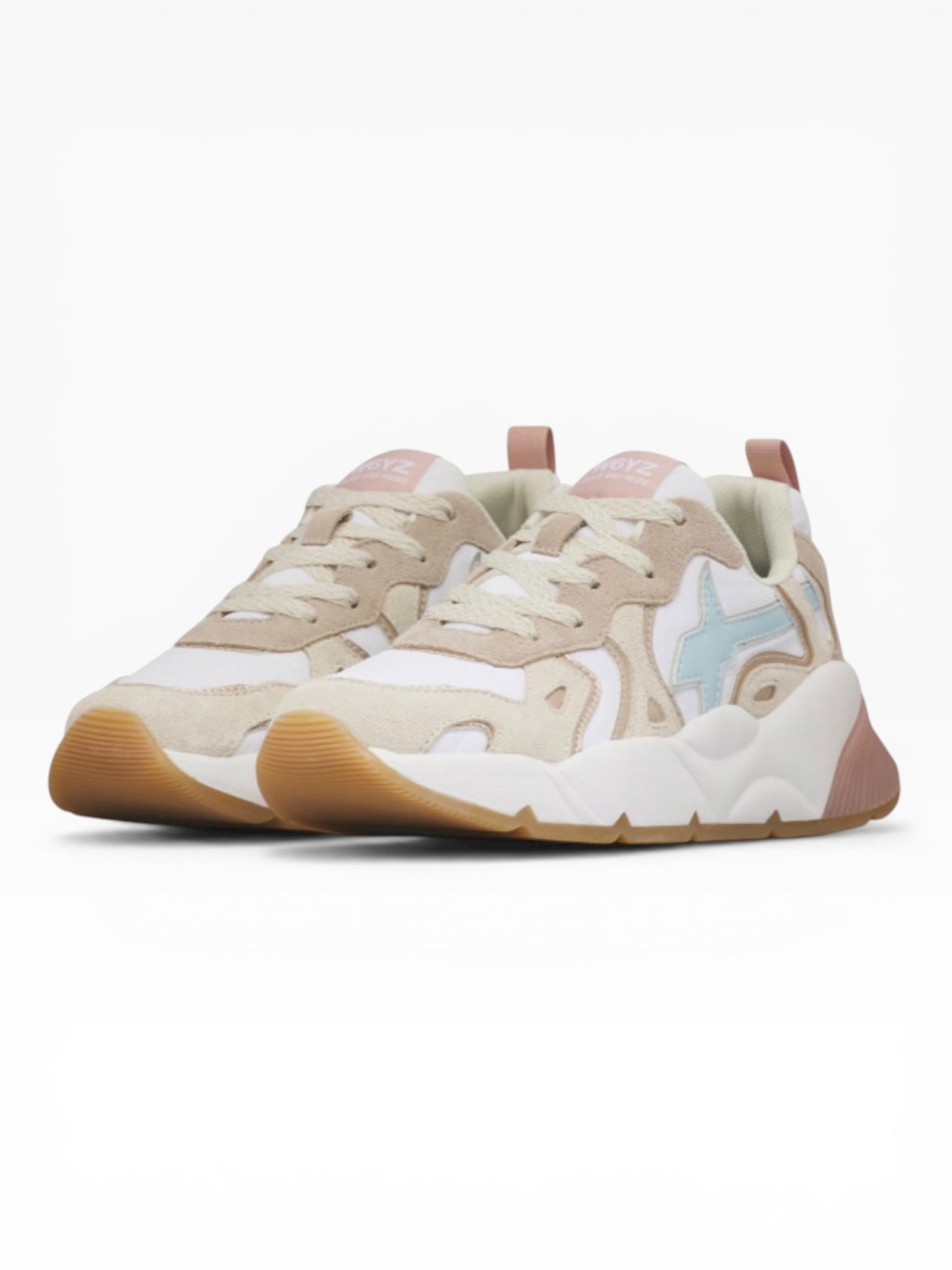 W6YZ SARAH SUEDE 0E07 BEIGE/AZZURRO
